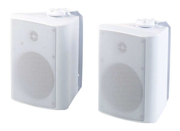 paire de haut parleurs stereo sans fil bluetooth à fixer au mur auvisio SMR720 outdoor etanches auvisio