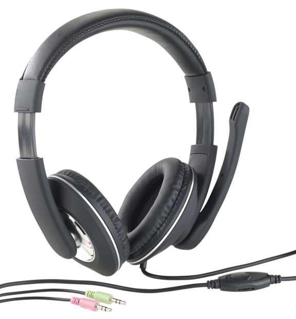 Casque spécial gamer avec câble 2,2 m équipé d'une télécommande intégrée et de deux connecteurs audio jack 3,5 mm pour audio