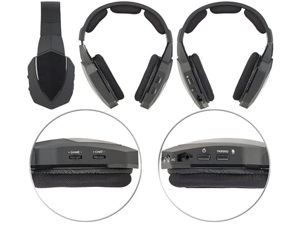 Micro-casque sans fil spécial gaming avec prise TOSLINK GHS-500.air Auvisio
