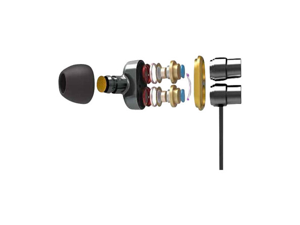 ecouteurs haute précision à double membrane pour basses profondes et haute précision