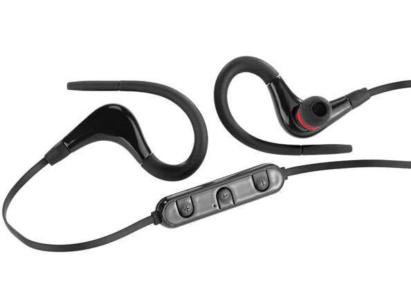 écouteurs sans fil spécial sport avec télécommande sur cable et tours d'oreille pour maintien fiable auvisio
