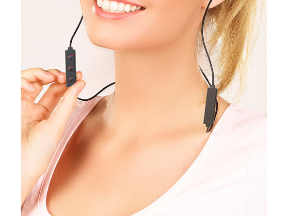 Micro-casque stéréo In-Ear magnétique avec bluetooth multipoint et auto-pairing