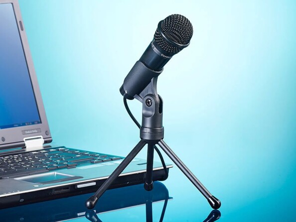 Microphone avec support trépied pour PC et Mac