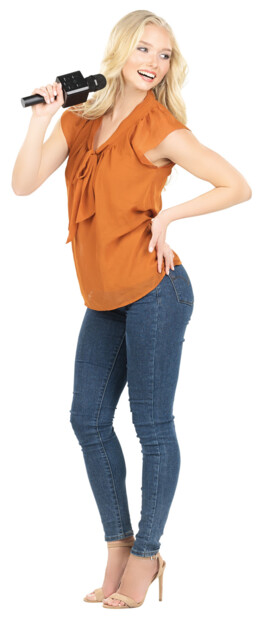 Microphone karaoké mis en situation