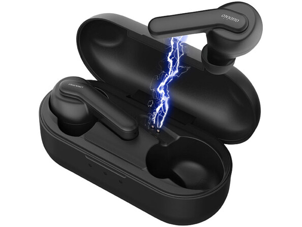 Oreillettes stéréo IHS-770.anc qui se chargent automatiquement dans l'étui.