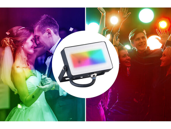 Projecteur LED 16 couleurs pour animation de soirée ou mariage avec 4 modes lumineux