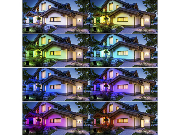 Projecteur LED RVB vue sur differents éclairages