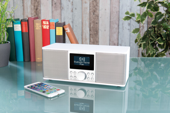 Radio numérique stéréo DAB+/FM avec fonctions bluetooth & réveil DOR-500 - Blanc