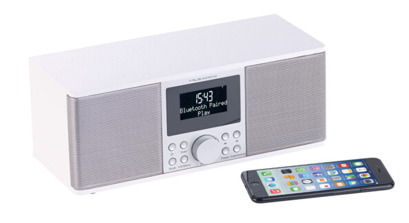 Radio numérique stéréo DAB+/FM avec fonctions bluetooth & réveil DOR-500 - Blanc