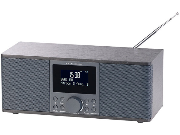 Radio numérique stéréo DAB+/FM avec fonctions bluetooth & réveil DOR-500 - Noir