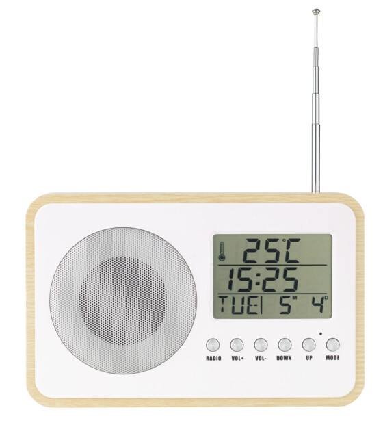 Radio-réveil design avec choix des fréquences digital - Beige