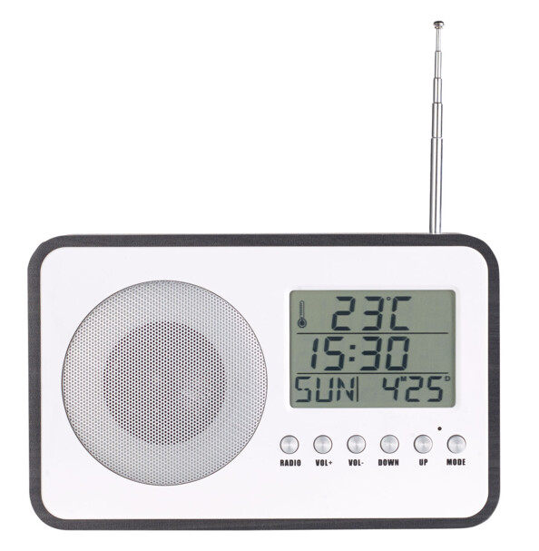 Radio-réveil design avec choix des fréquences digital - Gris