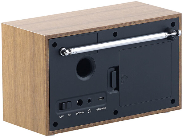 Radio-réveil numérique FM/DAB+ avec écran LCD et boîtier en bois DOR-240