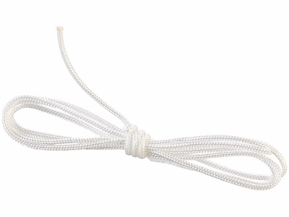 Cordelette blanche pliée sur elle-même pour attacher le thermomètre