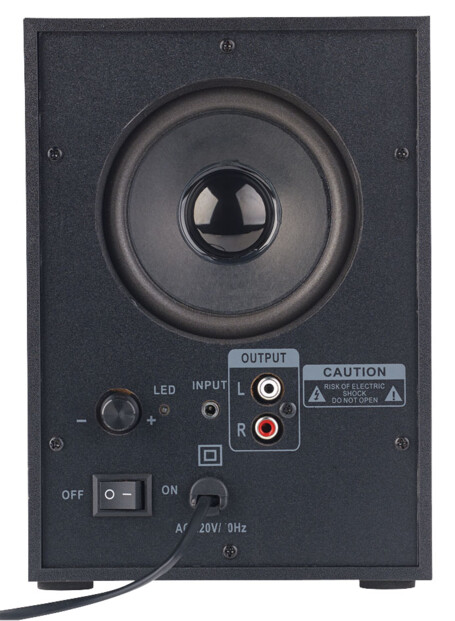 subwoofer pc 2.1 10w rms avec entree aux et cinch auvisio zx1585