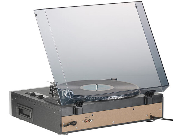 vue arrière tourne-disque & encodeur numérique multifonction de marque Auvisio