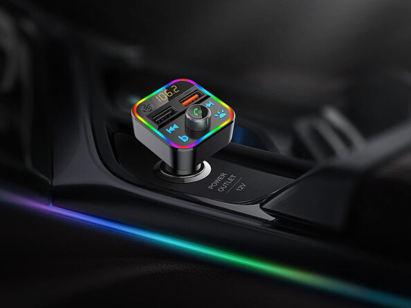 Transmetteur FM avec bluetooth 5.0 FMX-550.BT. Fonction mains libres intégrée