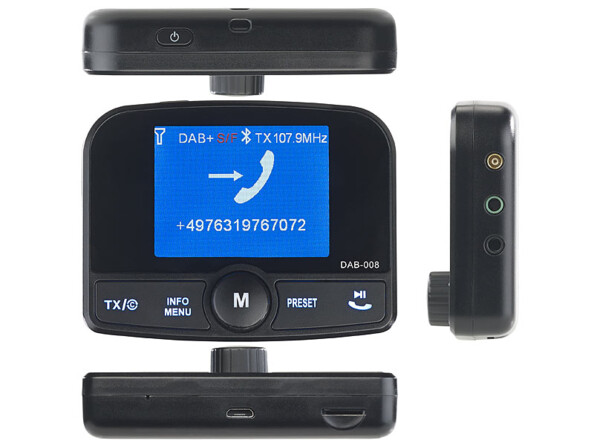 Transmetteur FM avec bluetooth et récepteur DAB/DAB+ "FMX-640.dab"