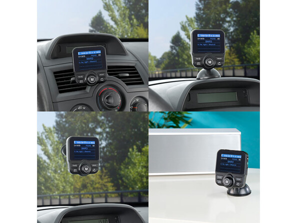 Transmetteur FM et DAB+ 5 en 1 mis en situation