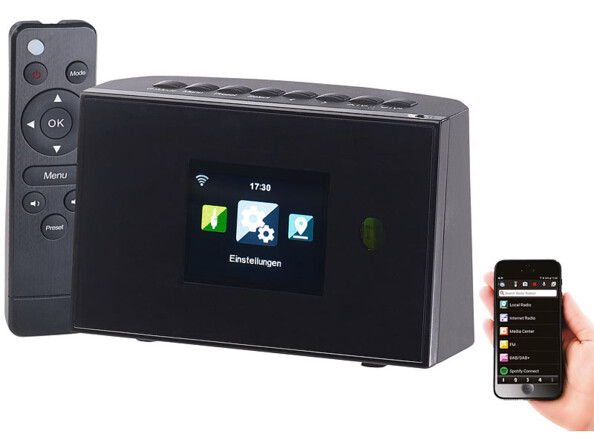 Tuner radio connecté avec télécommande contrôlable par application sur smartphone