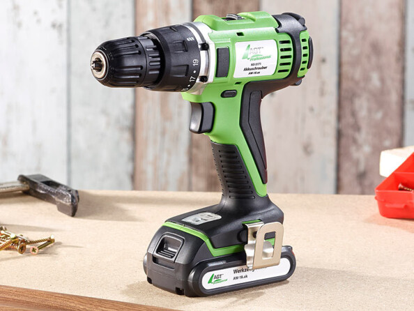 Visseuse-perceuse sans fil AW-18.as, batterie lithium-ion et chargeur AGT Professional