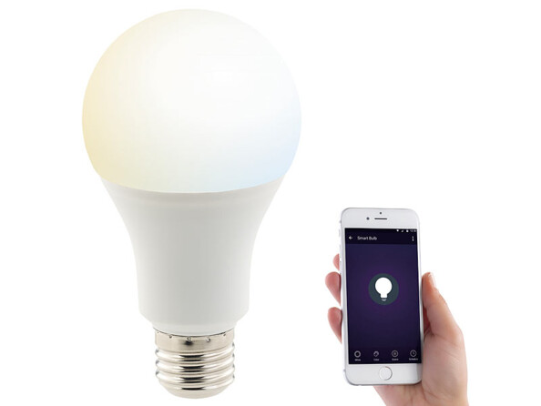 Ampoule LED E27 LAV-100.w contrôlable à distance par Luminea Home Control