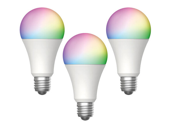 3 ampoules LED connectées LAV-150.rgbw par Luminea Home Control