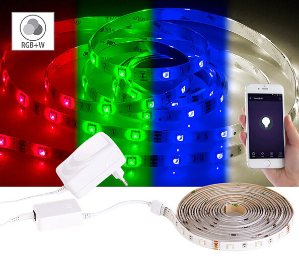 Bande LED LAX-515 - 5 m RVB + Blanc chaud - Avec accessoires