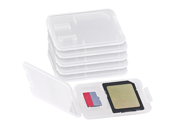 6 boîtes de protection pour carte SD / MiniSD / MMC