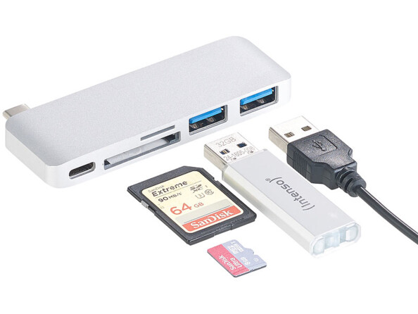 Hub USB-C pour MacBook avec USB 3.0 et cartes SD / Micro SD