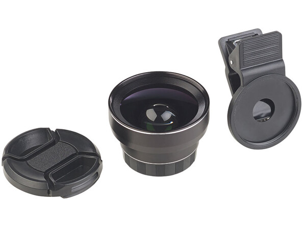 Lentilles pour appareil mobile super grand-angle + macro