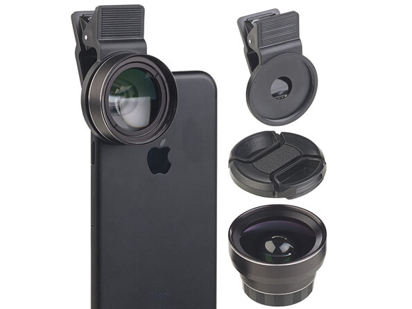 Lentilles pour appareil mobile super grand-angle + macro