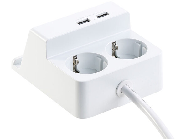 Multiprise de bureau Revolt avec 2 prises secteur.