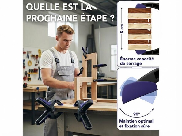 serres joints pince de serrage en situation avec un bricoleur dans un atelier et informations