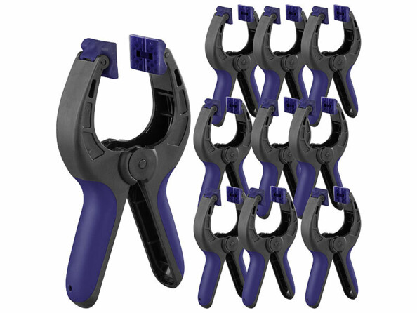 10 pinces de serrage à ressort pour bricolage vus de 3/4 face