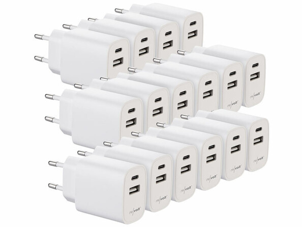 8 chargeurs secteur USB-A / USB-C 10 W de la marque revolt
