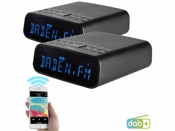2 radios-réveils FM/DAB+ avec fonction bluetooth de la marque auvisio