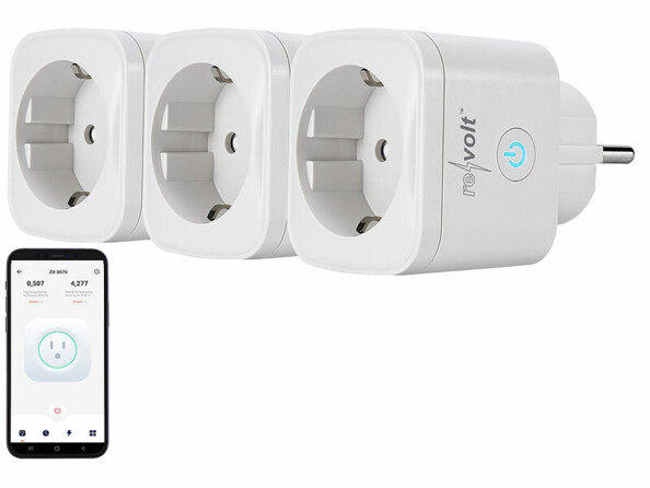 3 prises connectées avec wattmètre de la marque revolt