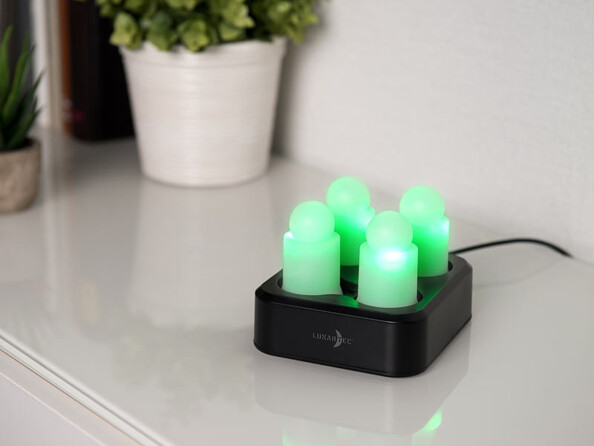 4 bougies LED RVBB connectées étanches