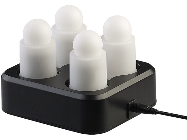 4 bougies LED RVBB connectées étanches