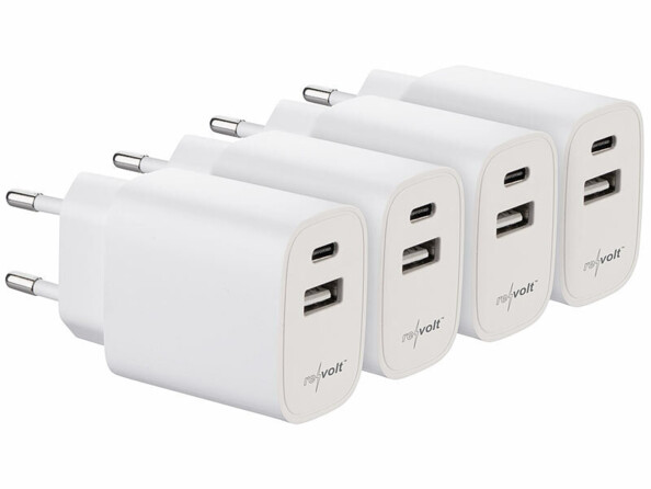 4 chargeurs secteur USB-A / USB-C 17 W