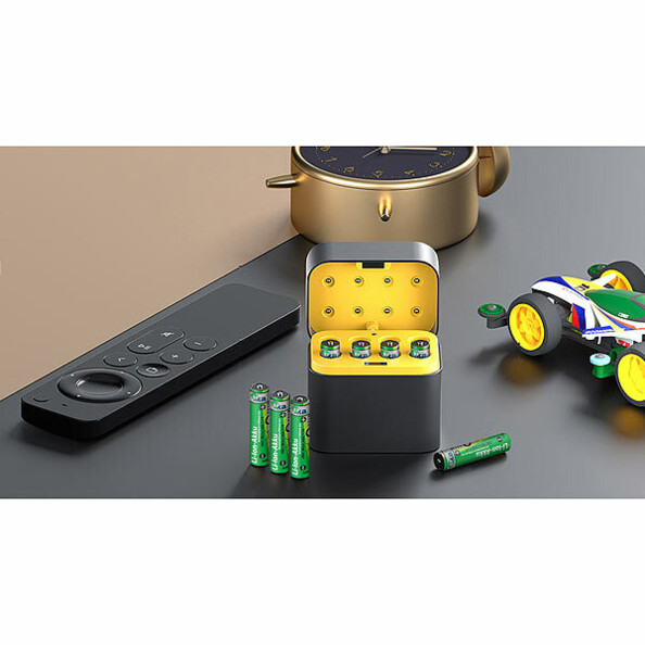 8 accus lithium-ion AAA 1300 mWh avec boîtier de chargement