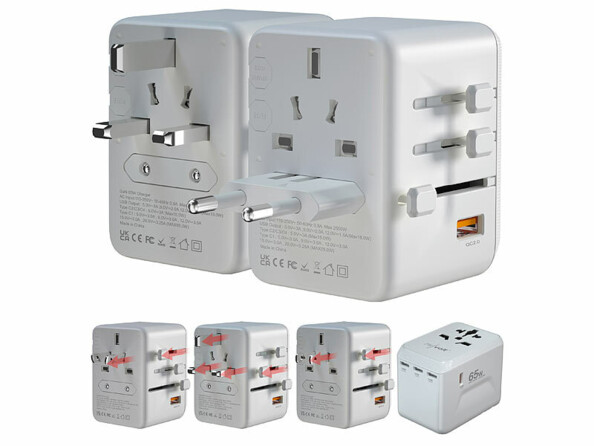 Pack de 2 adaptateurs de voyage avec mode d'emploi en français