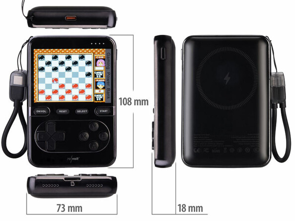 Batterie externe 10000 mAh compatible Qi et MagSafe et console de jeu