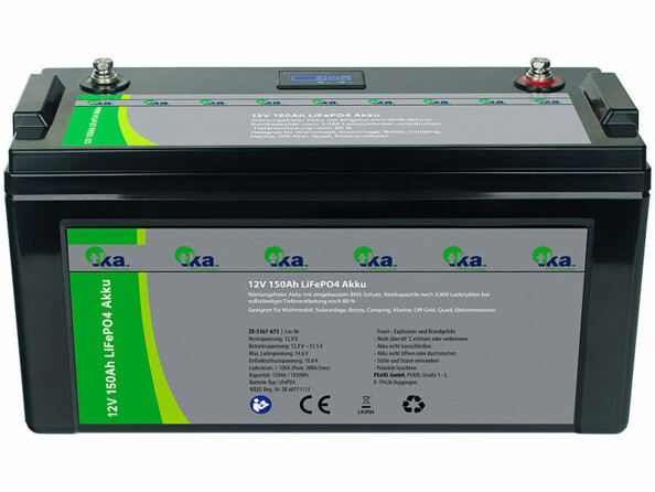 Batterie LiFePO4 connectée avec fonction BMS et écran LCD
