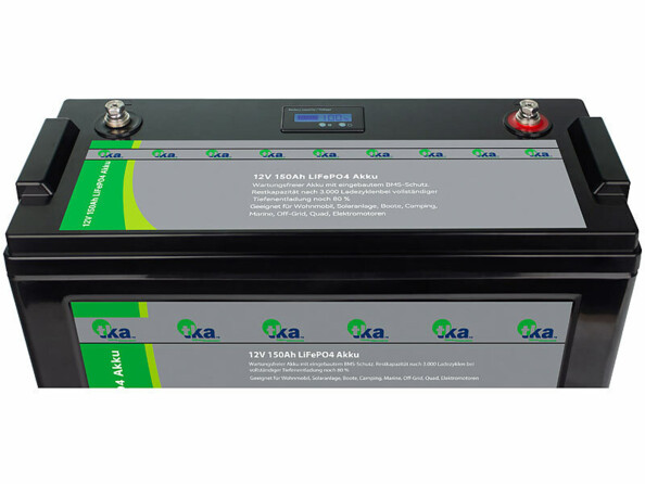 Batterie LiFePO4 connectée avec fonction BMS et écran LCD