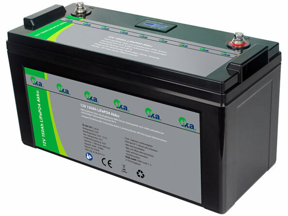 Batterie LiFePO4 connectée avec fonction BMS et écran LCD