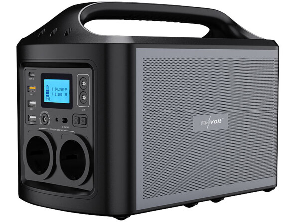 Vue de gauche Batterie nomade 156 Ah et convertisseur solaire HSG-561