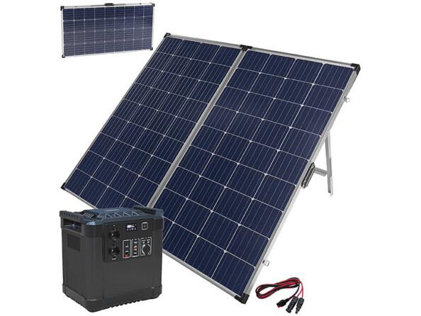 Batterie nomade HSG-1150 avec panneau solaire pliable 260 watts.