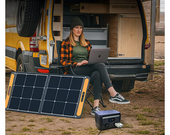 station d'énergie solaire HSG-400 avec fonction onduleur - 512 Wh